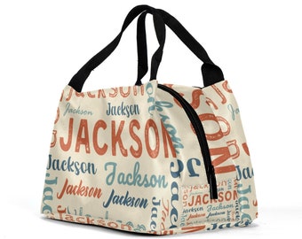 Personalized Insulated Lunch Tote Bag: Custom Name Snack Bag