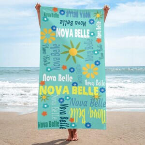 Personalized Microfiber Beach Towel: Custom Name Pool & Bath Towel