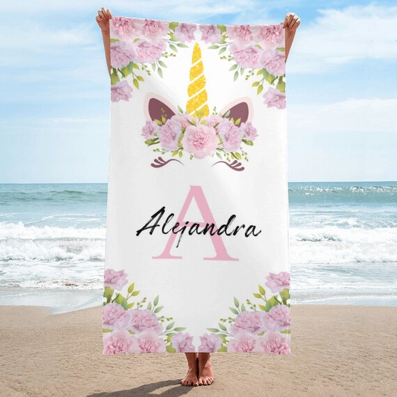 Custom Personalized Beach Towel - Upload Your Photo & Text Microfiber Towel Multiple Sizes