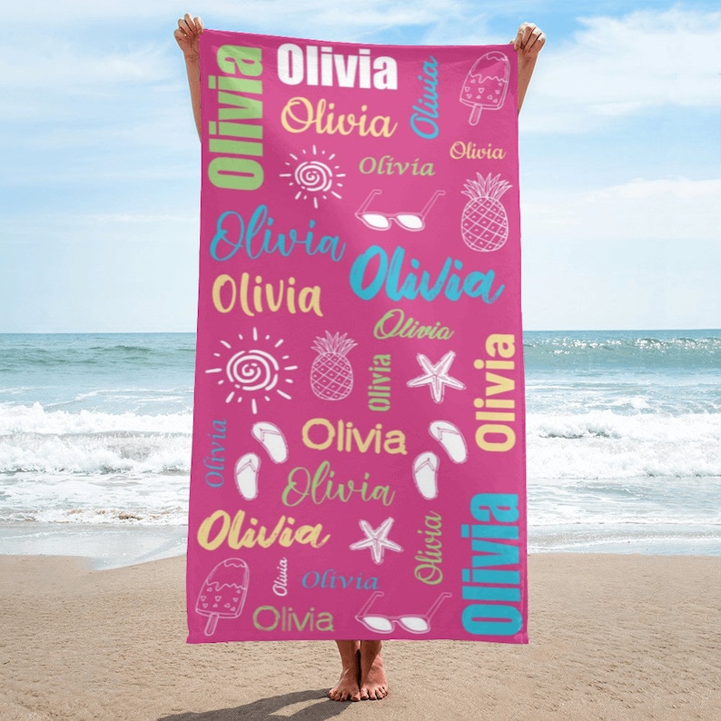 Personalized Beach Towels Custom Name Beach Towel custom Etsy