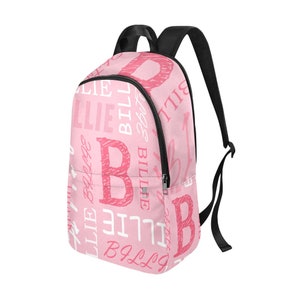 Cartable personnalisé avec nom, sac à dos décontracté unisexe avec nom personnalisé, sac personnalisé, cartable, sac à dos avec texte, sac avec nom personnalisé.