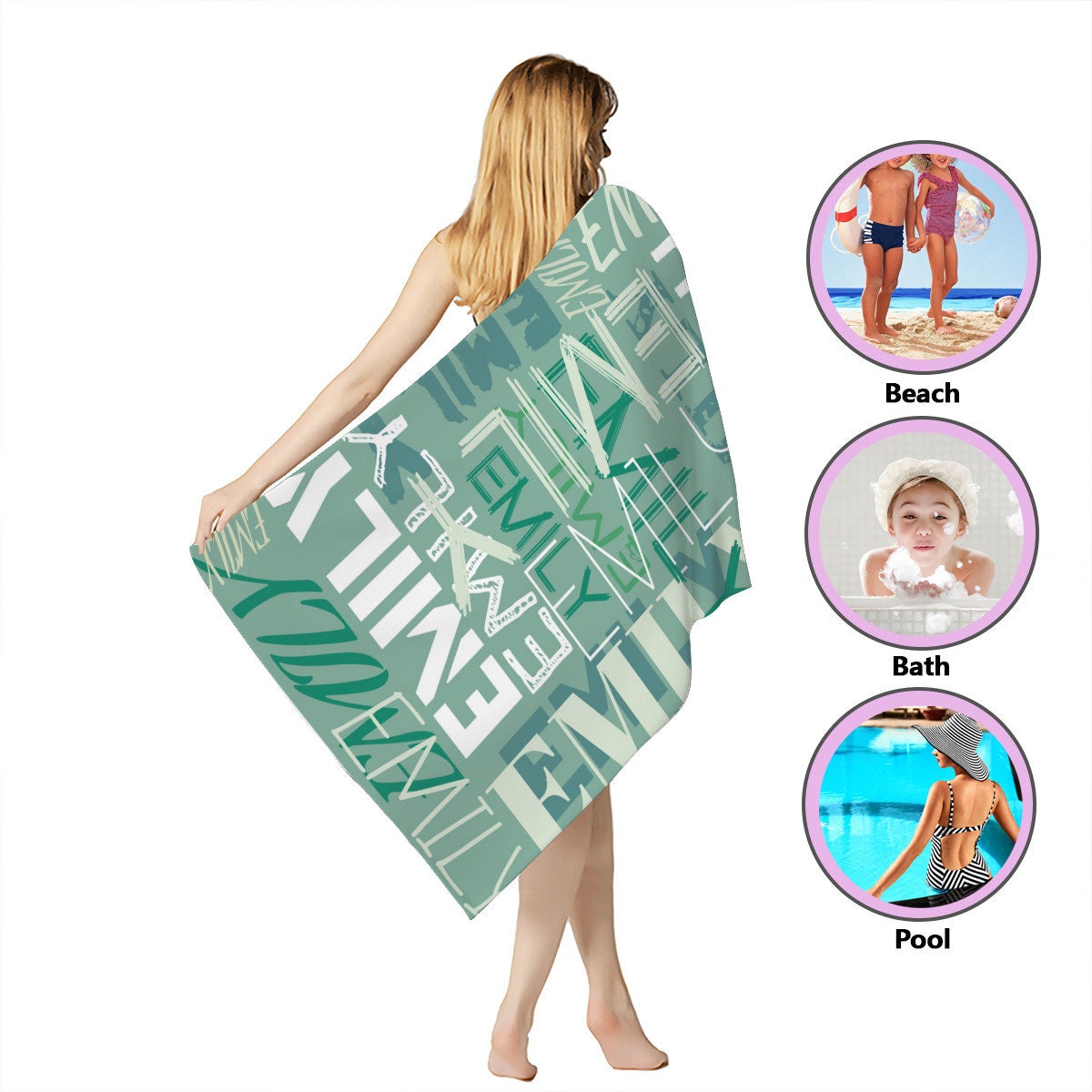 Personalized Beach Towels Custom Name Beach Towel custom Etsy UK