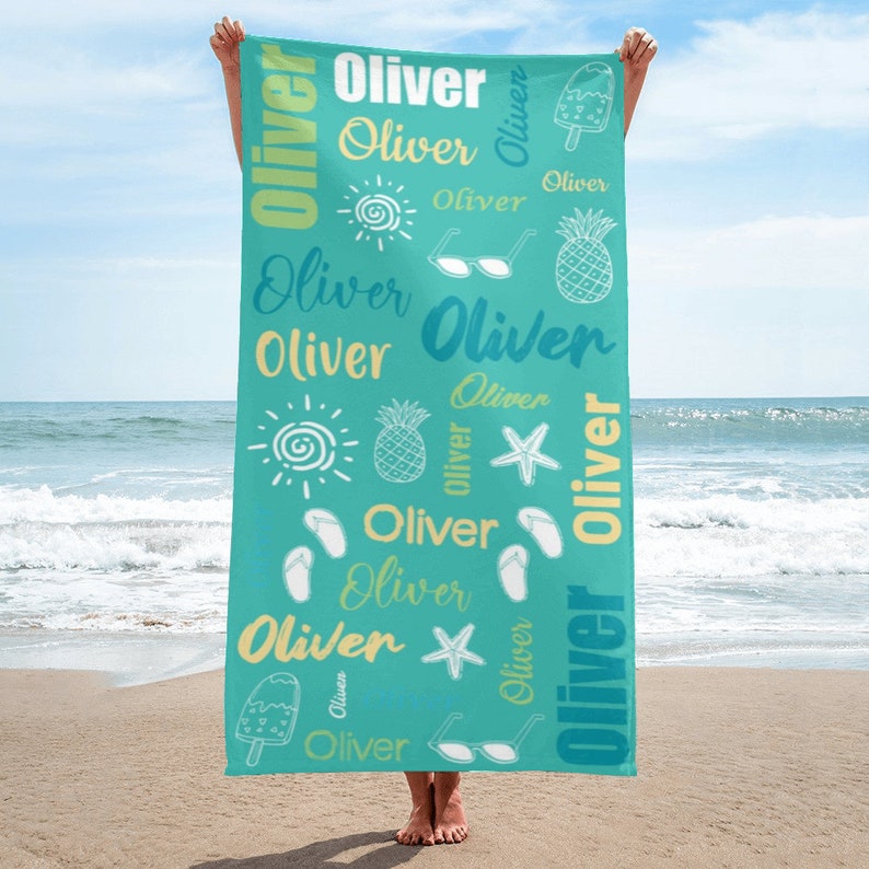 Personalized Beach Towels Custom Name Beach Towel custom Etsy