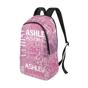 Cartable personnalisé avec nom, sac à dos décontracté unisexe avec nom personnalisé, sac personnalisé, cartable, sac à dos avec texte, sac avec nom personnalisé.