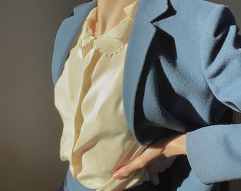 Abito vintage in lana italiana con gonna in cashmere – 1990 Tiziano Roma blazer skirt co-ord – abito da donna chic