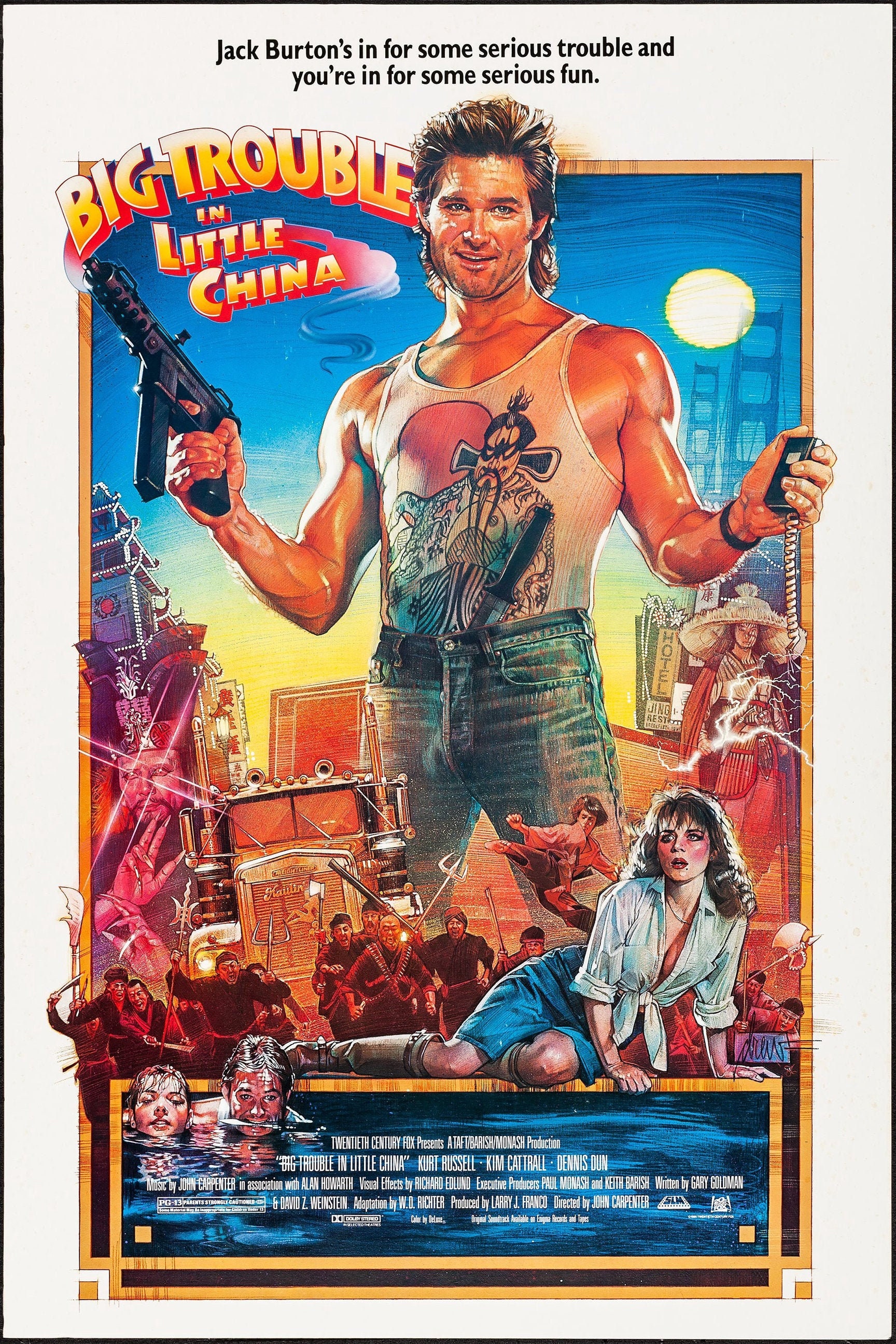 Big Trouble In Little China Kurt Russell Movie Poster Etsy