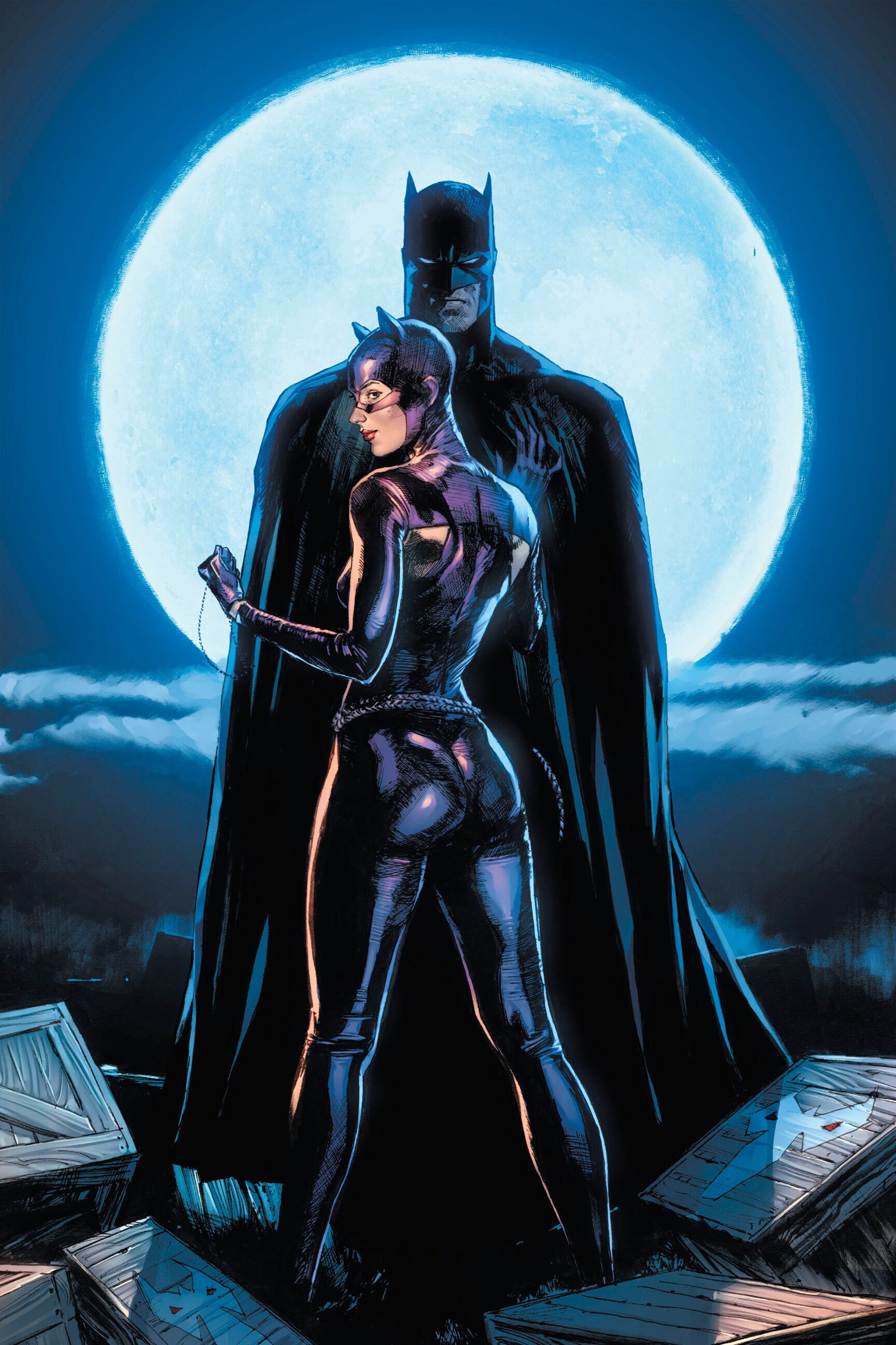 Batman and Catwoman Moon Light Poster 24x36 inches Etsy