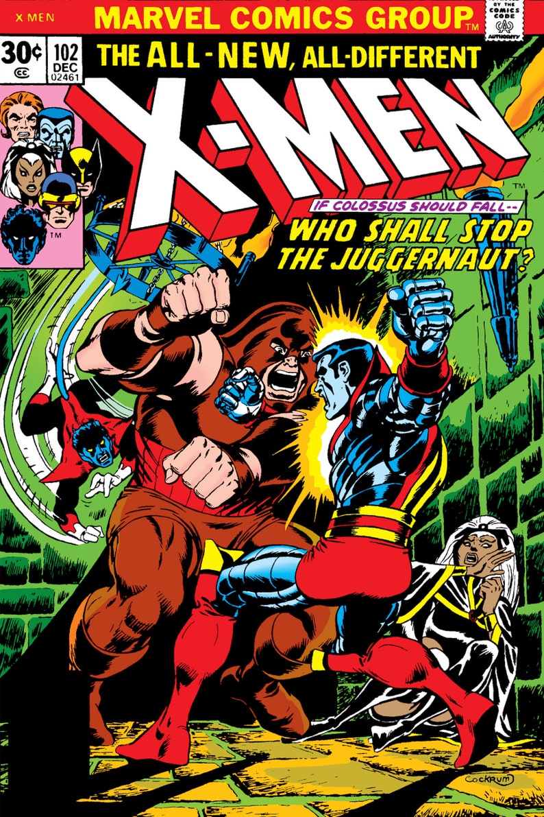 The Uncanny Xmen Issue 102 Poster Juggernaut Vs Colossus Etsy