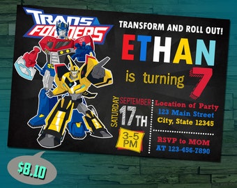 Transformers Invitation Etsy