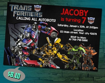 Transformers Invitation Etsy