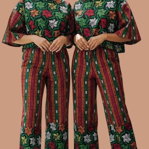 Baggy African Print Set for Festival and Resort Wear, Diamond Pattern