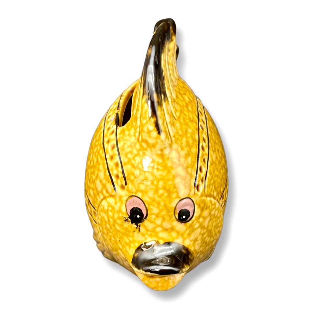 Vintage Ceramic Fish Bank, Art Pottery Coin Bank,ocean Coastal Beach