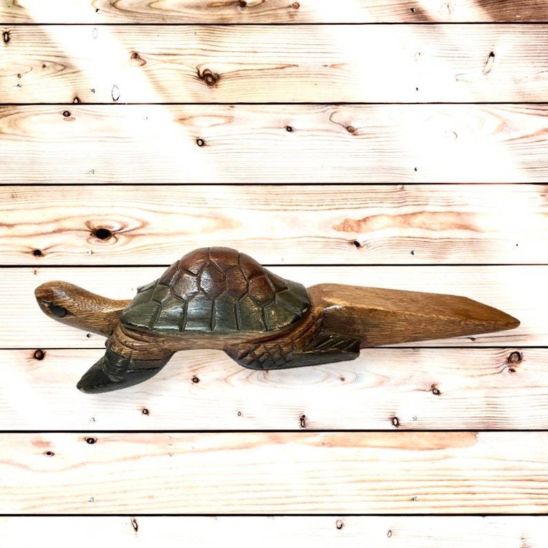 Sea Turtle Wood Door Stop Wedge. Hand Carved in Thailand. Etsy Canada
