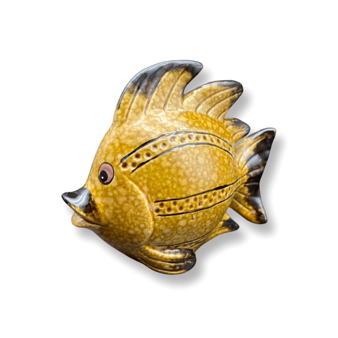 Vintage Ceramic Fish Bank, Art Pottery Coin Bank,ocean Coastal Beach