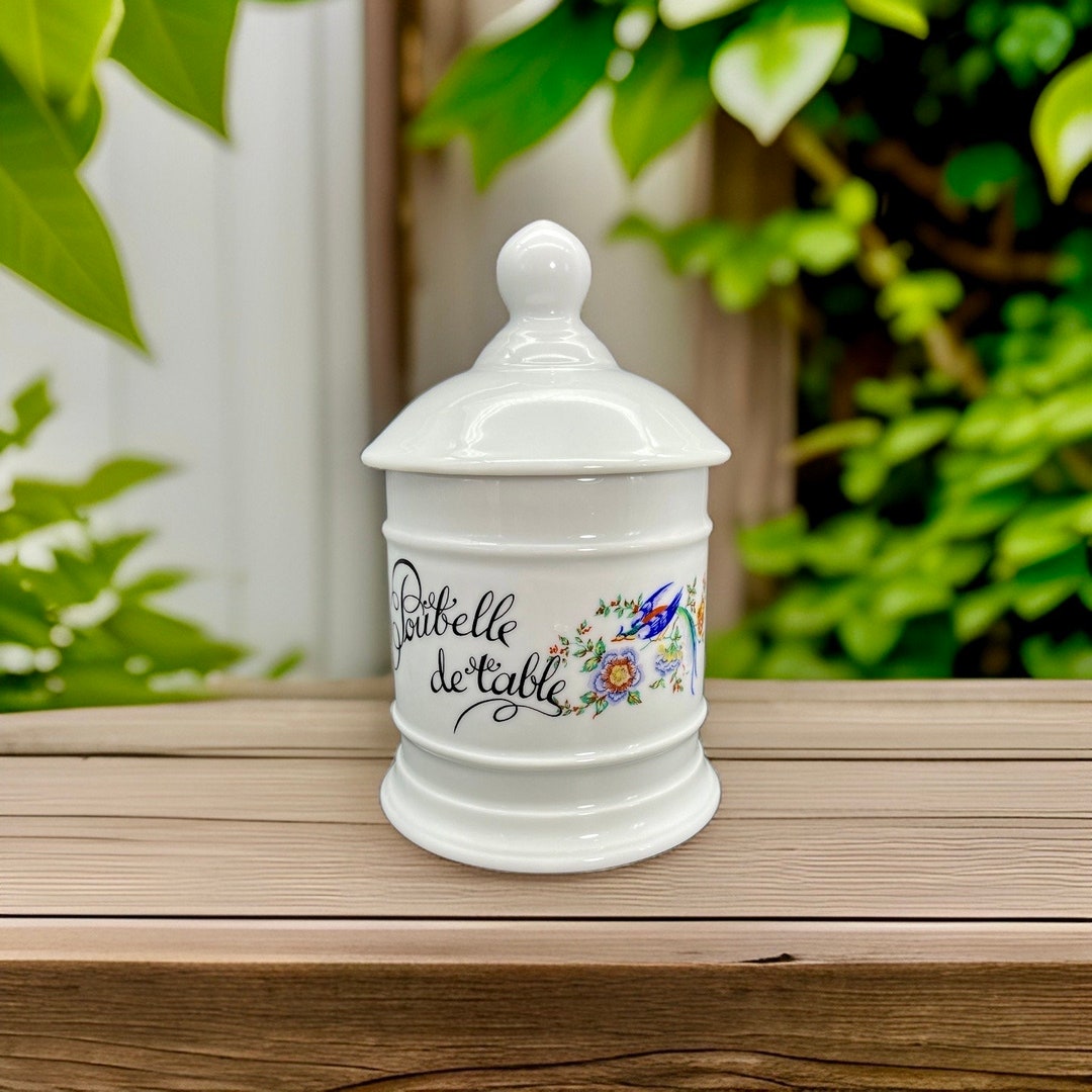 Limoges France Poubelle De Table Jar / Canister, Porcelain Limoges