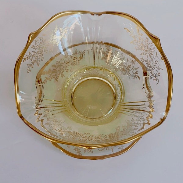 Yellow Glass Bowl Etsy