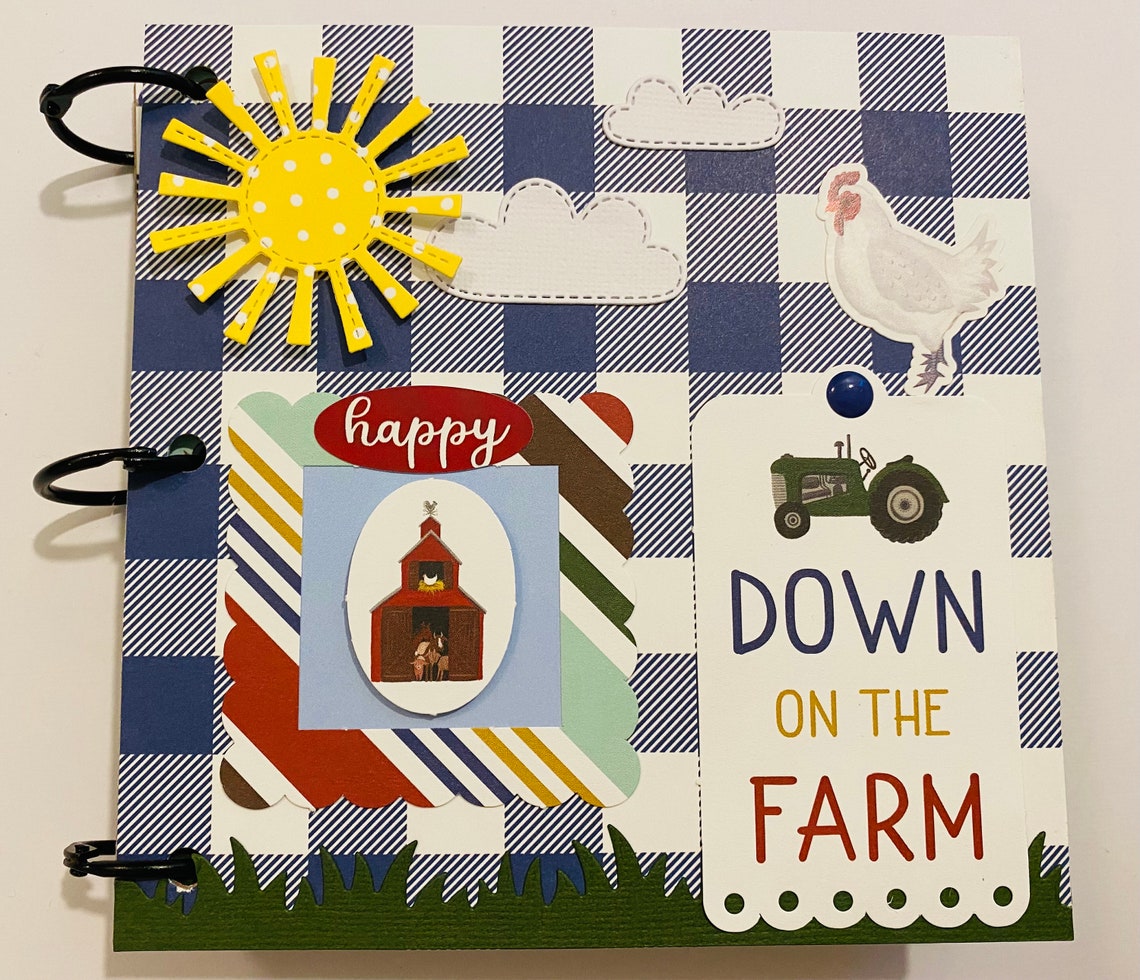 Premade Farm Scrapbook Album Handmade Farm Scrapbook Gift Etsy