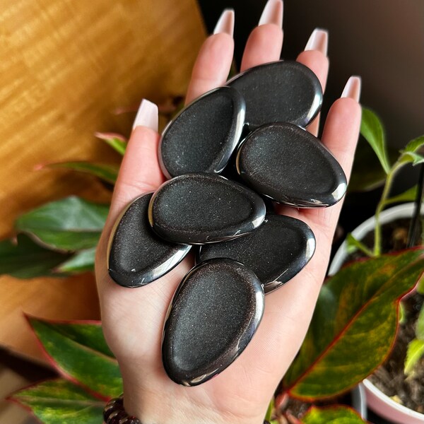 Hematite Worry Stone | Specular Hematite | Crystal Worry Stone | Intuitively Selected (random)