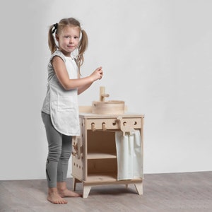 Wooden Play kitchen with sink