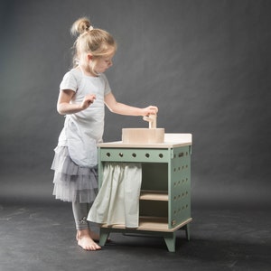 Wooden Play kitchen with sink
