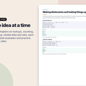 Cahier d'exercices de dictionnaires Python, Fiches d'exercices de programmation imprimables, Exercices Python avec corrigés, Apprendre à coder (PDF), Informatique pour l'enseignement à domicile image 3