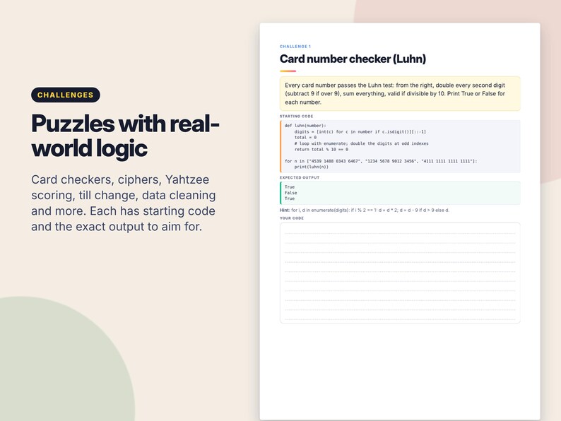 Python Intermediate Workbook, Coding Challenges and Projects PDF, Python Exercises with Answers, Programming Practice Worksheets image 3