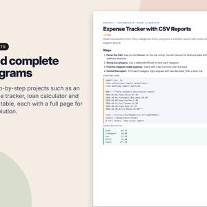 Python Intermediate Workbook, Coding Challenges and Projects PDF, Python Exercises with Answers, Programming Practice Worksheets image 4