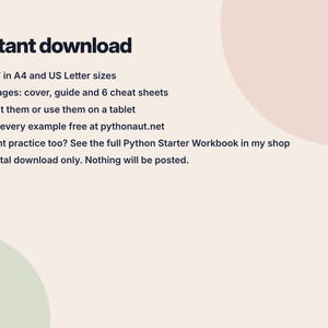 Python Cheat Sheets for Beginners, Printable Coding Reference, Learn Python PDF, Programming Study Guide, Homeschool Computer Science image 4