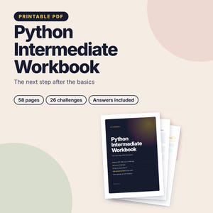 Python Intermediate Workbook, Coding Challenges and Projects PDF, Python Exercises with Answers, Programming Practice Worksheets