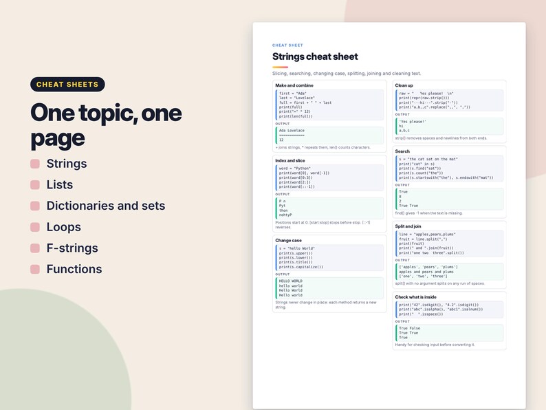 Python Workbook for Beginners, Printable Coding Worksheets, Python Cheat Sheets, Learn to Code PDF, Homeschool Computer Science, Teen Coding image 3