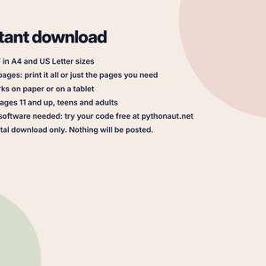 Python Workbook for Beginners, Printable Coding Worksheets, Python Cheat Sheets, Learn to Code PDF, Homeschool Computer Science, Teen Coding image 6