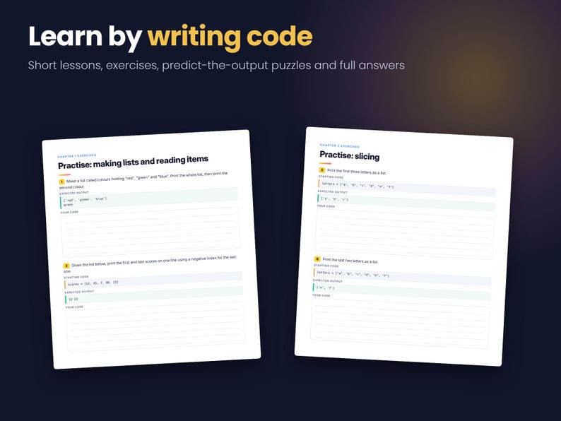 Pacote de Cadernos de Exercícios de Python, 10 Cadernos de Exercícios de Programação Imprimíveis com Respostas, Do Iniciante ao Avançado, Aprenda Python em PDF, Ciência da Computação para Educação Domiciliar imagem 4