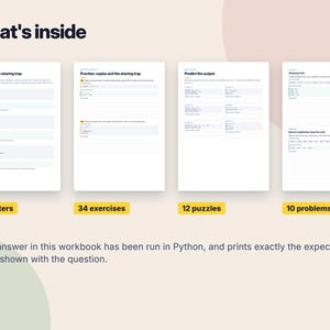 Python Lists Workbook, Printable Coding Worksheets, Python Exercises with Answers, Learn to Code PDF, Homeschool Computer Science image 2