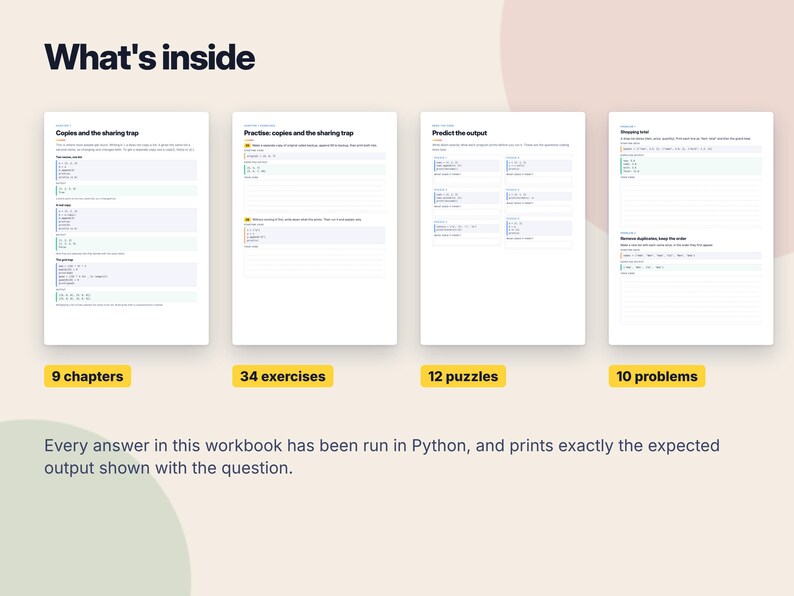 Python Lists Workbook, Printable Coding Worksheets, Python Exercises with Answers, Learn to Code PDF, Homeschool Computer Science image 2
