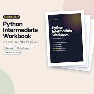 Python Intermediate Workbook, Coding Challenges and Projects PDF, Python Exercises with Answers, Programming Practice Worksheets