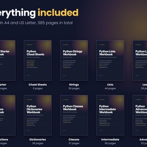 Pacote de Cadernos de Exercícios de Python, 10 Cadernos de Exercícios de Programação Imprimíveis com Respostas, Do Iniciante ao Avançado, Aprenda Python em PDF, Ciência da Computação para Educação Domiciliar imagem 2