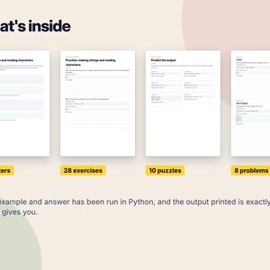 Python Strings Workbook, Printable Coding Worksheets, Python Exercises with Answers, Learn to Code PDF, Homeschool Computer Science image 2
