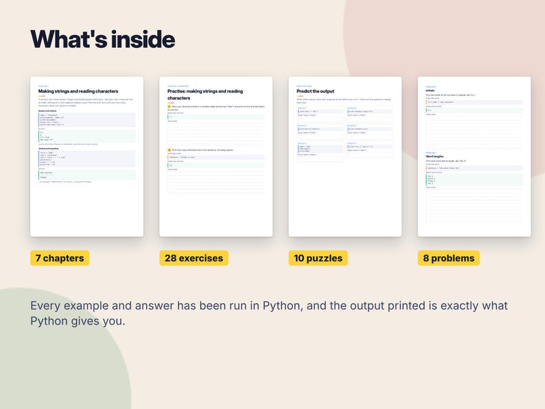 Python Strings Workbook, Printable Coding Worksheets, Python Exercises with Answers, Learn to Code PDF, Homeschool Computer Science image 2