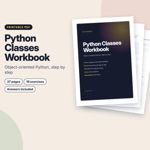 Python Classes Workbook, Object Oriented Programming Worksheets, Python OOP Exercises with Answers, Learn to Code PDF