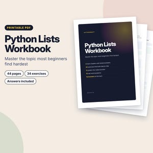 Python Lists Workbook, Printable Coding Worksheets, Python Exercises with Answers, Learn to Code PDF, Homeschool Computer Science
