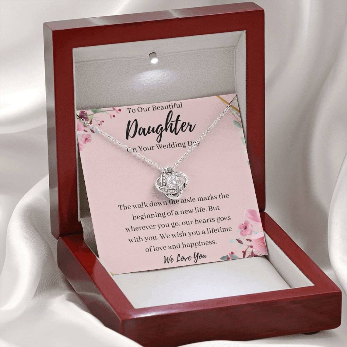 Our Daughter Wedding Day Gift To Bride From Mom/Dad Necklace Etsy