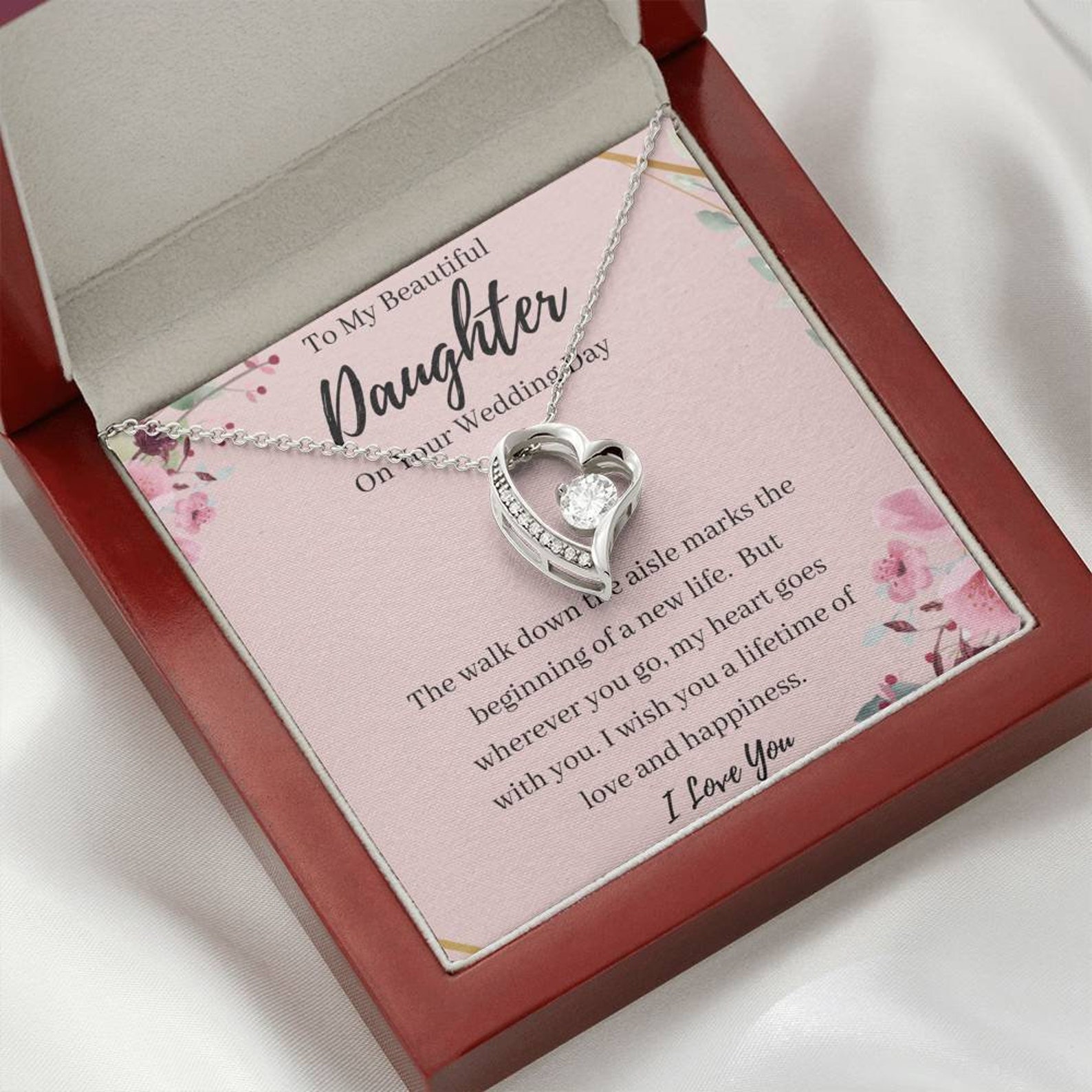 Daughter Wedding Day Gift To Bride From Mom/Dad Necklace Etsy