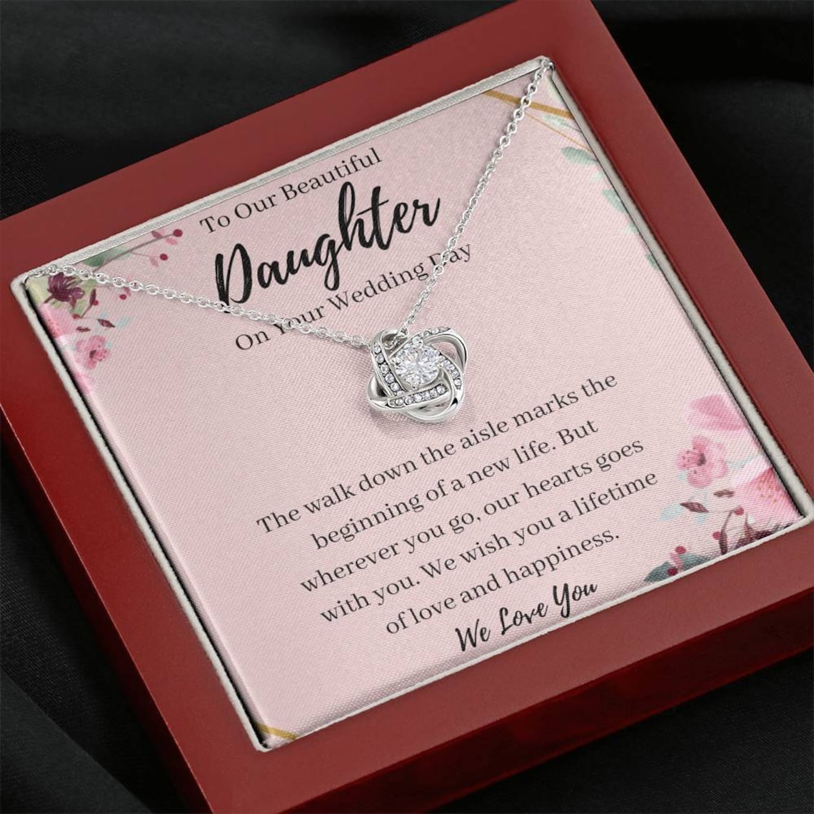 Our Daughter Wedding Day Gift To Bride From Mom/Dad Necklace Etsy