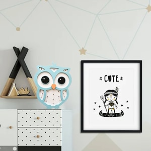 Owl Night Light LED Lamps For Nursery Room Decor - Boy Wooden Lamp Night Light - Baby Boy Gift - Kids Room Decor - Toddler Gift