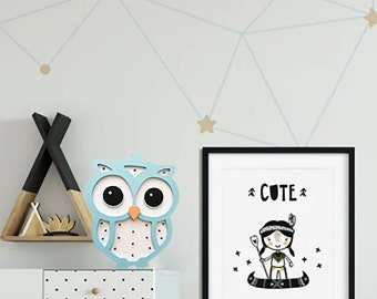 Owl Night Light LED Lamps For Nursery Room Decor - Boy Wooden Lamp Night Light - Baby Boy Gift - Kids Room Decor - Toddler Gift