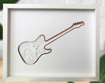 3D Guitar Shadow Box - Musician Gifts - Guitar Lovers - Custom Guitar Decoration - Music Decor - Studio Decoration