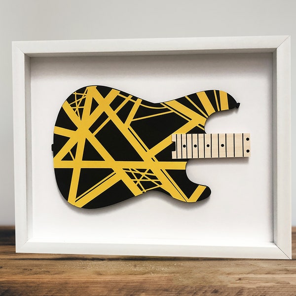 Eddie Van Halen Guitar Shadow Box - Musician Gifts - Guitar Lovers - Custom Guitar Decoration - Music Room Decor - Studio Decoration