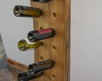 Live Edge Wine Rack, Floor Standing, Basswood, Christmas Gift, House Warming Gift, Home Décor, Handmade Wooden Bottle Holder