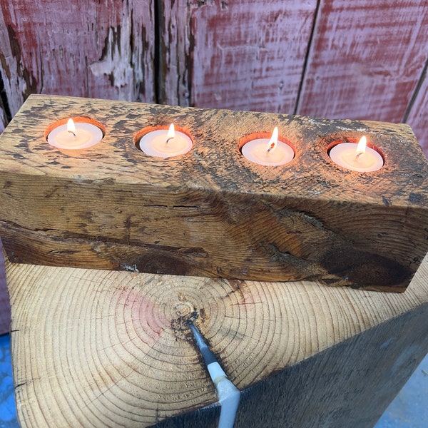 4x4 Wood Candle Holder Etsy