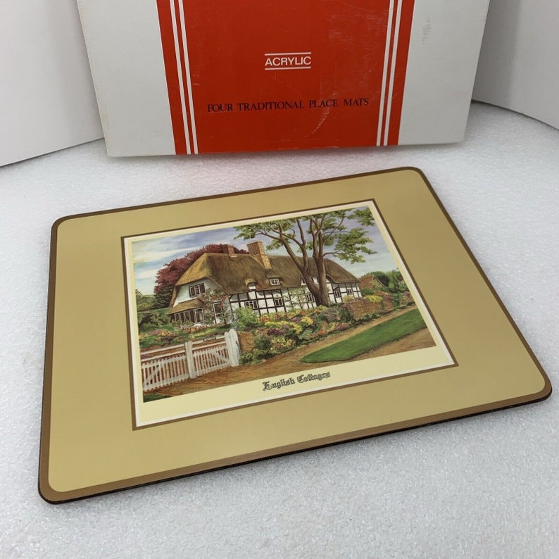 Pimpernel English Cottages Cork Backed Placemats Set of 4 Made in